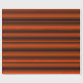 薄い黒と明るいオレンジ色のストライプ ラッピングペーパー (フラット)