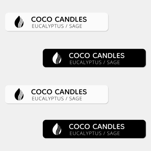 薄い黒と白のキャンドルロゴラベル ラベル (グループ)