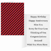 薄い黒と赤の対角のグリーティストライプングカード