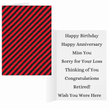 薄い黒と赤の対角のグリーティストライプングカード