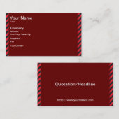 薄い黒と赤の対角線のストライプ 名刺 (正面/裏面)