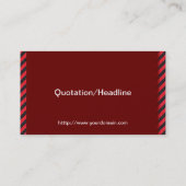 薄い黒と赤の対角線のストライプ 名刺 (裏面)