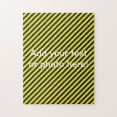 薄い黒と黄色の対角ストライプ線 ジグソーパズル (縦)