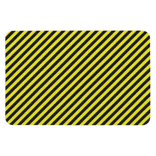 薄い黒と黄色の対角ストライプ線 マグネット (横)