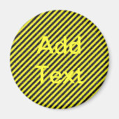 薄い黒と黄色の対角ストライプ線 マグネット (正面)