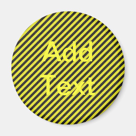 薄い黒と黄色の対角ストライプ線 マグネット (正面)