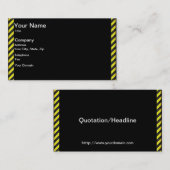 薄い黒と黄色の対角ストライプ線 名刺 (正面/裏面)