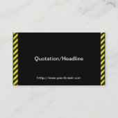 薄い黒と黄色の対角ストライプ線 名刺 (裏面)