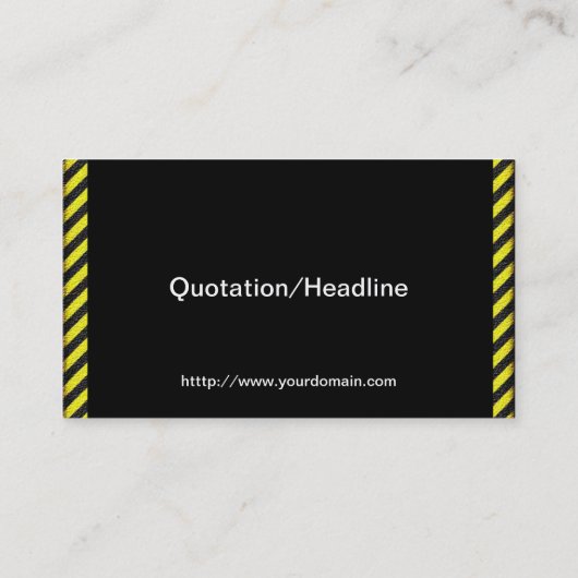 薄い黒と黄色の対角ストライプ線 名刺 (裏面)