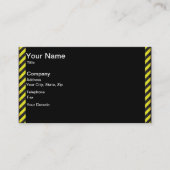 薄い黒と黄色の対角ストライプ線 名刺 (正面)