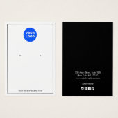 薄い黒の白縁どの追加ロゴ・イヤリング・ディスプレイ (正面&裏面)