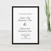 薄い黒の結婚式招待状縁ど 招待状 (正面)