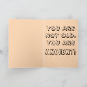 薄おもしろい褐色c14デートすることハッピーバースデー カード (内部)