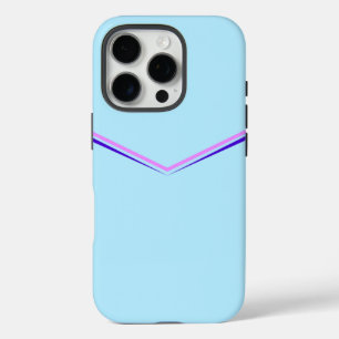 薄かわいらしい青のシェブロンデザイン iPhone 16 PROケース