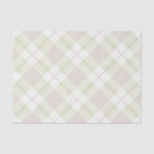 薄かわいらし淡い色の緑とメイブピンクプレイド 薄葉紙 (正面)