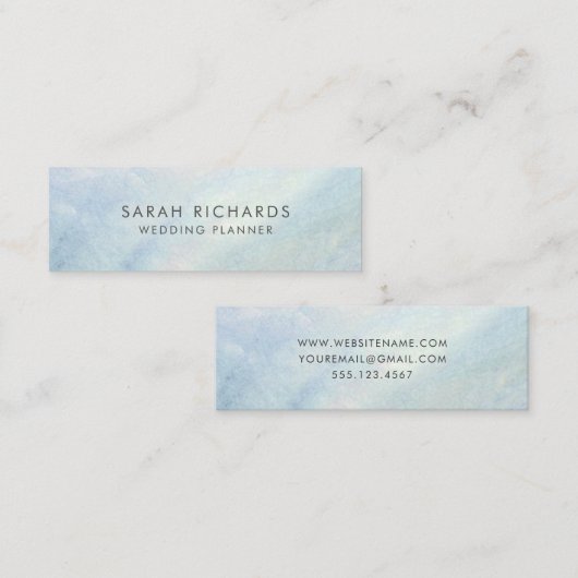 薄かわいらし色の母の真珠 スキニー名刺 (正面/裏面)