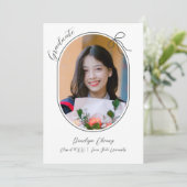 薄く弓縁ど付き楕円形ミニマル写真 案内状 (スタンド正面)