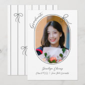 薄く弓縁ど付き楕円形ミニマル写真 案内状 (正面/裏面)