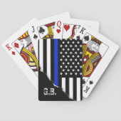 薄く引き裂かれたブルーライン米国の旗のカスタムのイニシャル トランプ (裏面)