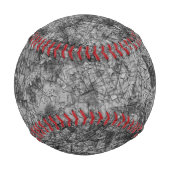 薄く斑点のある灰色と黒の肌をした 野球ボール (正面)