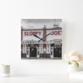 薄く水っぽいジョーのKey Westの時計 スクエア壁時計 (ホーム)