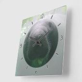 薄く水っぽいマナティーの時計の正方形 スクエア壁時計 (傾斜)