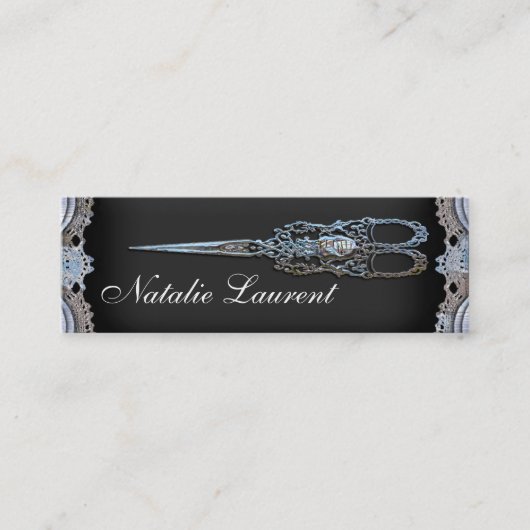 薄く細くシックなヴィンテージはスタイリストを切ります スキニー名刺 (正面)