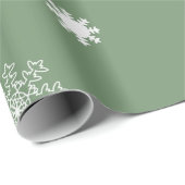 薄よくはしゃぐ緑の単色の雪フレーク ラッピングペーパー (ロールコーナー)