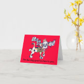 薄ら寒い犬踊りのビーグル犬 カード (黄色い花)