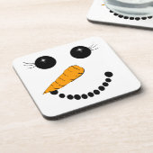 薄ら寒い顔の雪だるまのコースター コースター (左側)