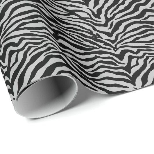 薄アート灰色の黒いゼブラファンキー印刷パターン ラッピングペーパー (ロールコーナー)