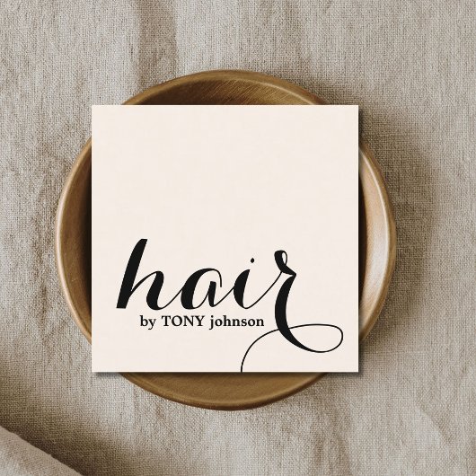 薄エレガントい黄色の黒いはっきりした髪 スクエア名刺