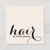 薄エレガントい黄色の黒いはっきりした髪 スクエア名刺 (正面)