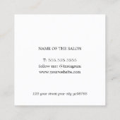 薄エレガントい黄色の黒いはっきりした髪 スクエア名刺 (裏面)