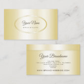 薄エレガントい黄金とかわいらし楕円形 名刺 (正面/裏面)