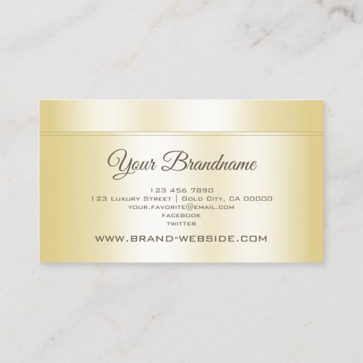 薄エレガントい黄金とかわいらし楕円形 名刺 (裏面)