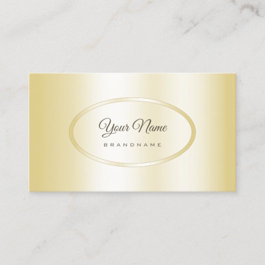 薄エレガントい黄金とかわいらし楕円形 名刺 (正面)
