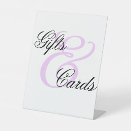 薄エレガントミニマル紫のカードとギフト 台座サイン
