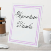 薄エレガントミニマル紫のシグネチャードリンク 台座サイン (インサイチュ)