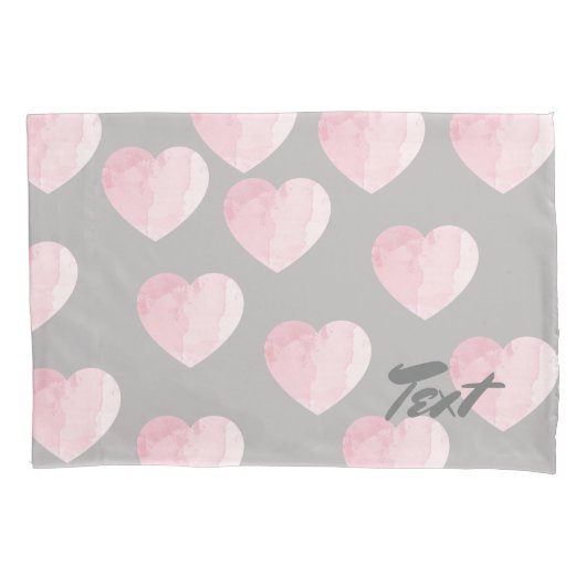 薄エレガント澄ん色の愛ハート 枕カバー (正面)