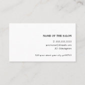 薄エレガント灰色の茶はっきりした毛サロン 名刺 (裏面)