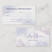 薄エレガント紫色の液体水カラーインク 予約カード (正面/裏面)