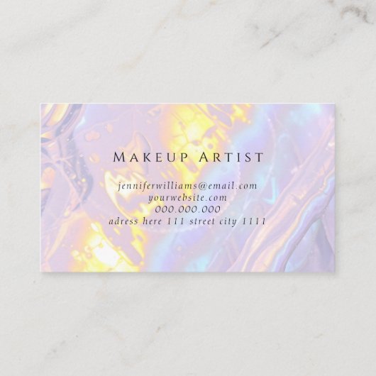 薄エレガント紫色ホログラフィユニークー ロイヤリティカード (裏面)