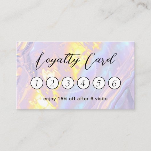 薄エレガント紫色ホログラフィユニークー ロイヤリティカード (正面)