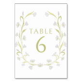 薄エレガント緑のフローラ結婚のテーブル番号 テーブルナンバー (正面)