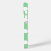 薄エレガント緑の白水玉模様パターン（の模様が）ある Case-Mate iPhoneケース (裏面 / 左)