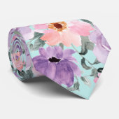 薄エレガント緑フローラ水の色結婚の ネクタイ (ロール)