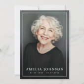 薄エレガント縁ど写真悔やみや弔慰 サンキューカード (正面)