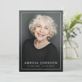 薄エレガント縁ど写真悔やみや弔慰 サンキューカード (スタンド正面)