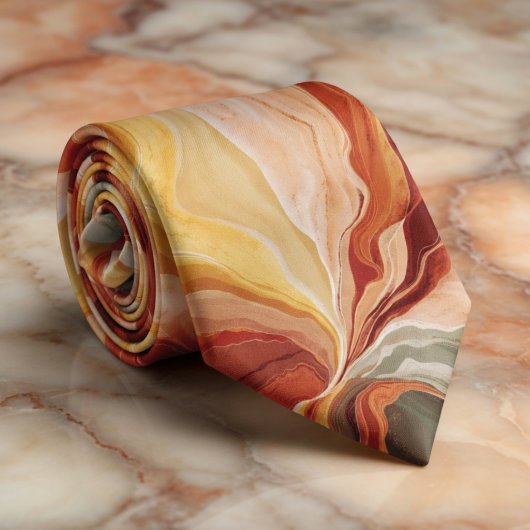 薄エレガント色の大理石 ネクタイ